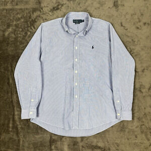 Ralph Lauren Men's XL Custom Fit Button Down Long Sleeve Striped Dress Shirt‎